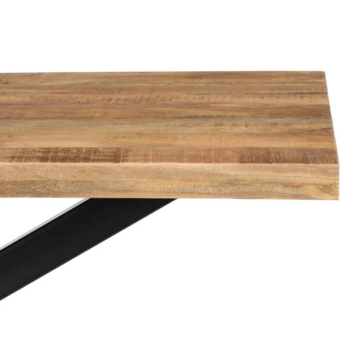 Table à manger rectangulaire plateau épais bois de manguier noir Ixia 160 x 90 cm — vue 4