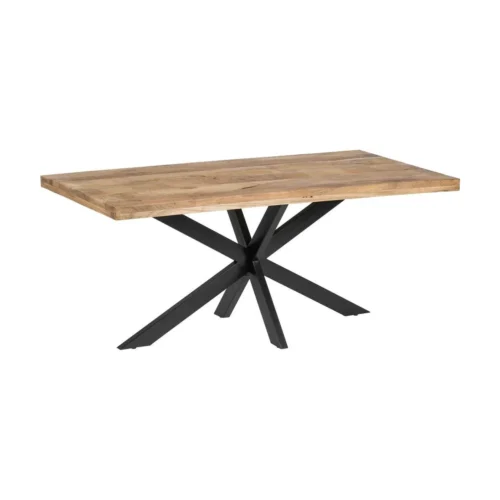 Table à manger rectangulaire plateau épais bois de manguier noir Ixia 180 cm — vue 2