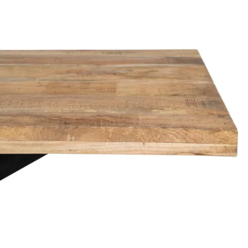 Table à manger rectangulaire plateau épais bois de manguier noir Ixia 180 cm — vue 4