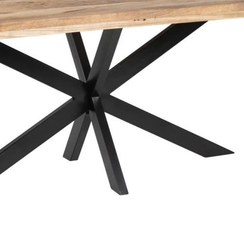 Table à manger rectangulaire plateau épais bois de manguier noir Ixia 180 cm — vue 6