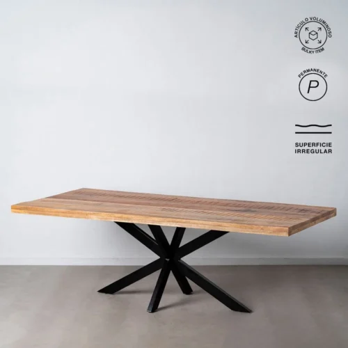 Table à manger rectangulaire plateau épais bois de manguier noir Ixia 240 cm