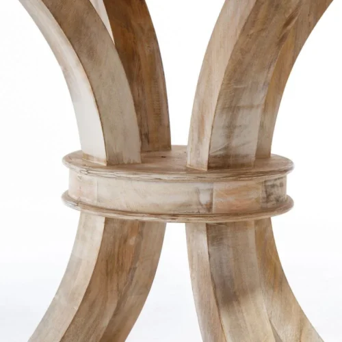 Table à manger ronde bois de manguier blanc patiné Ixia 150 cm — vue 2