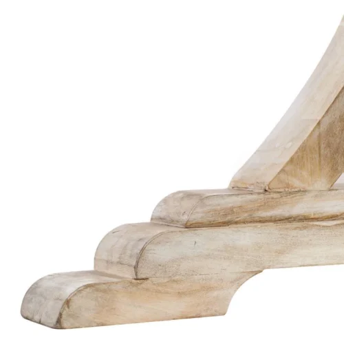 Table à manger ronde bois de manguier blanc patiné Ixia 150 cm — vue 3
