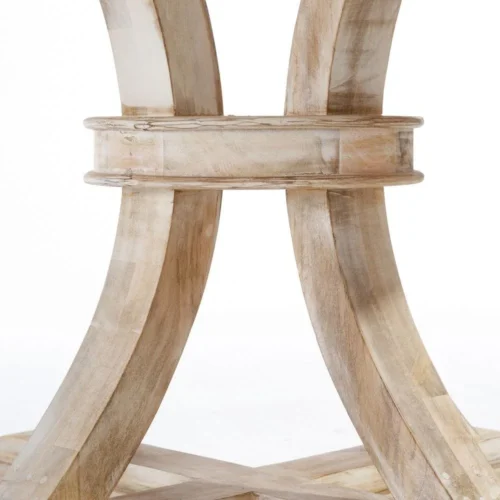 Table à manger ronde bois de manguier blanc patiné Ixia 150 cm — vue 4
