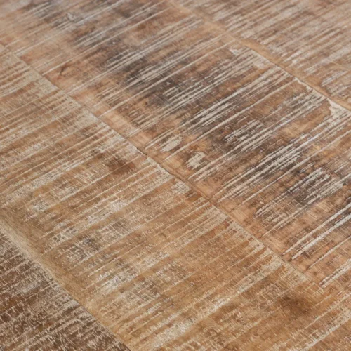 Table à manger ronde bois de manguier blanc patiné Ixia 150 cm — vue 6