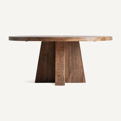 Table à manger ronde Brutalist bois de sal 170 cm Vical Home