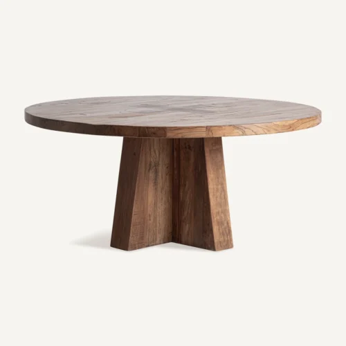 Table à manger ronde Brutalist bois de sal 170 cm Vical Home — vue 2
