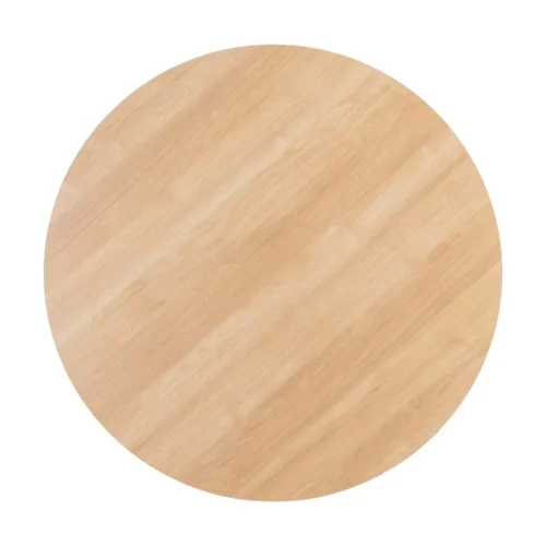 Table à manger ronde plateau bicolore naturel et blanc Ixia 100 cm — vue 10