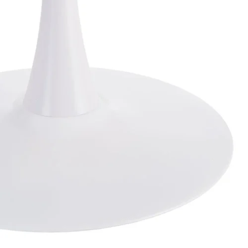Table à manger ronde plateau bicolore naturel et blanc Ixia 100 cm — vue 6