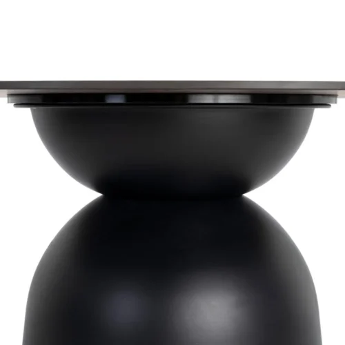 Table à manger ronde plateau pierre frittée noire Ixia 120 cm — vue 4