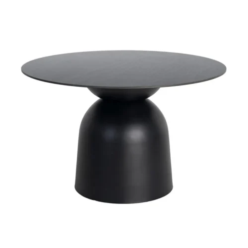 Table à manger ronde plateau pierre frittée noire Ixia 120 cm — vue 9