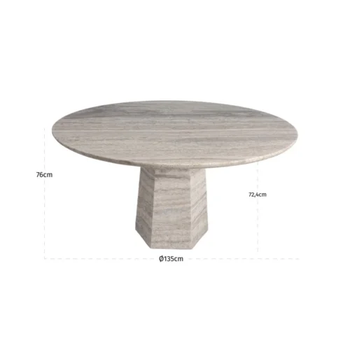 Table à manger ronde Westin gris Ø 135 cm Richmond Interiors — vue 4