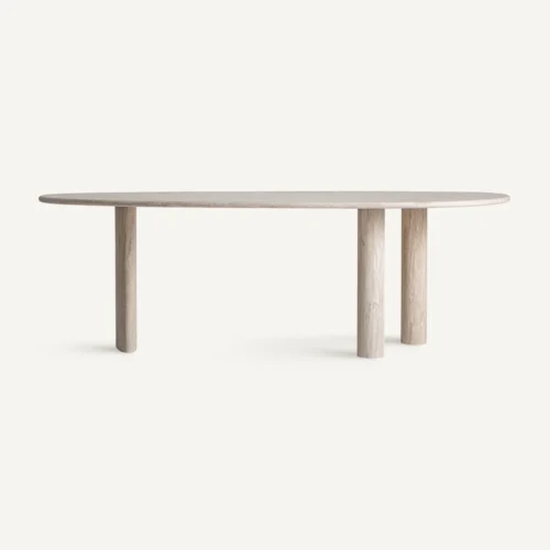 Table à manger Thiennes travertin blanc cassé Vical Home