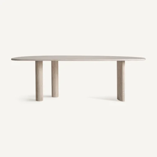 Table à manger Thiennes travertin blanc cassé Vical Home — vue 3