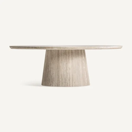 Table à manger Thiennes travertin brun clair 220 cm Vical Home
