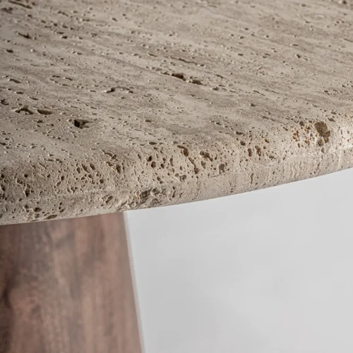 Table à manger Varzi travertin et manguier Vical Home — vue 3