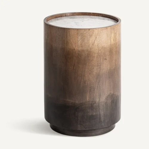 Table basse Arneke marbre blanc et manguier Vical Home — vue 2