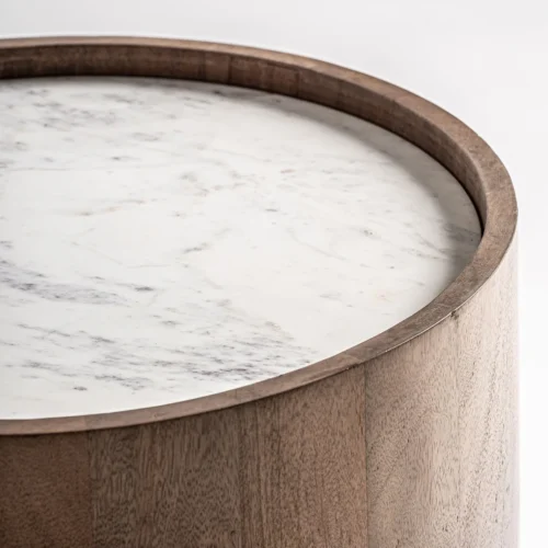 Table basse Arneke marbre blanc et manguier Vical Home — vue 3