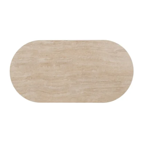 Table basse beige plateau pierre frittée Ixia 120 cm — vue 8