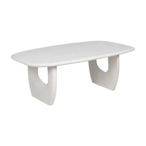 Table basse bois d'acacia blanc rosé Ixia 130 cm — vue 2