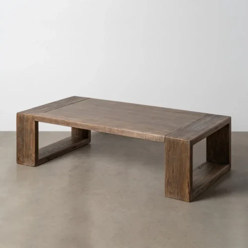 Table basse bois d'orme recyclé Ixia 160 cm