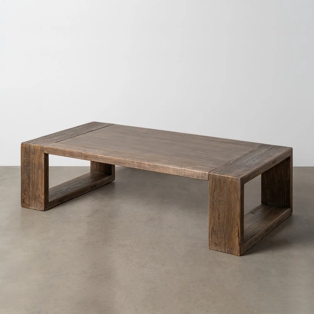 Table basse bois d'orme recyclé Ixia 160 cm