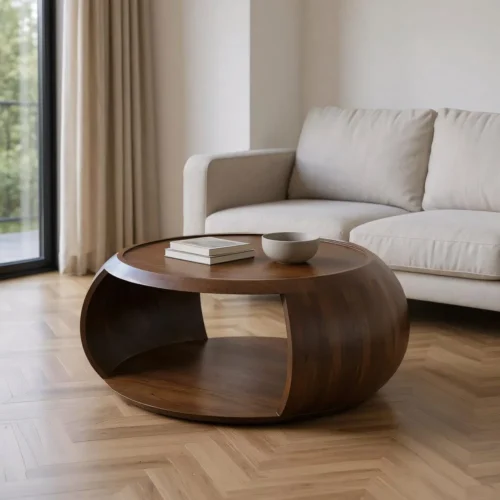 Table basse bois de manguier avec niche Ixia 72 cm