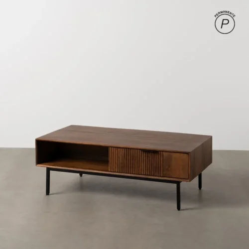 Table basse bois de manguier avec tiroir Ixia 110 cm
