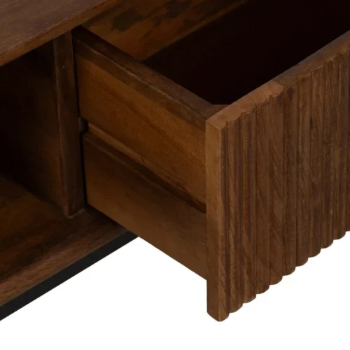 Table basse bois de manguier avec tiroir Ixia 110 cm — vue 7