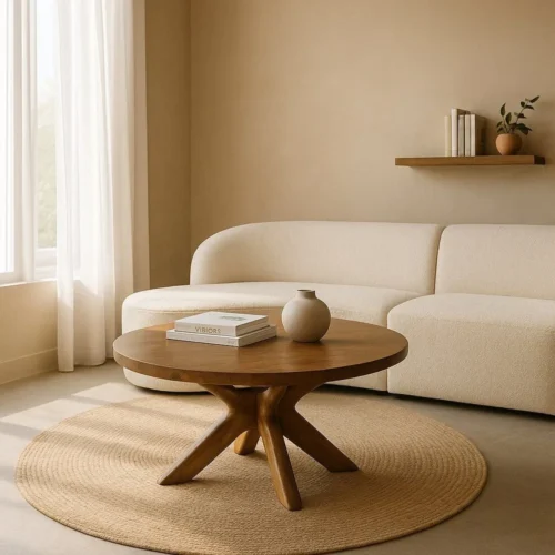 Table basse bois de manguier Ixia 100 cm — vue 2