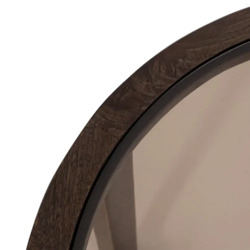 Table basse bois de manguier plateau verre ambré Ixia 60 cm — vue 4