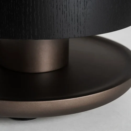 Table basse Breil chêne noir et céramique blanche 48 cm Vical Home — vue 4