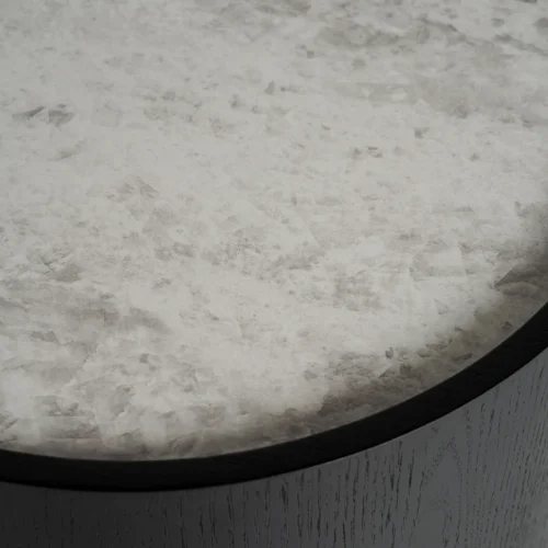 Table basse Breil chêne noir et céramique blanche 48 cm Vical Home — vue 5