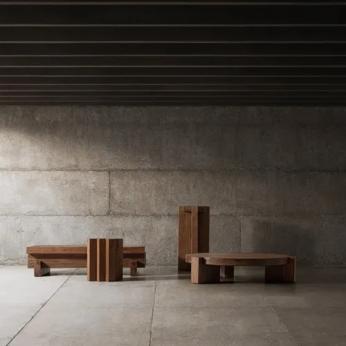 Table basse Brutalist bois de sal 127 x 133 cm Vical Home — vue 8