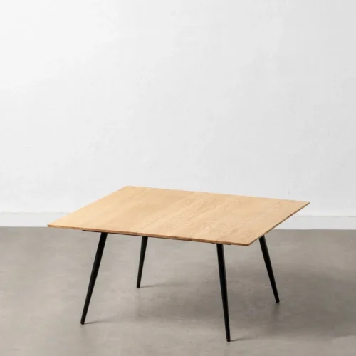 Table basse carrée bois d'acacia et métal noir Ixia 80 x 40 cm