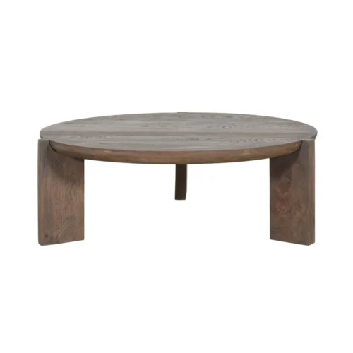 Table basse ronde bois de chêne Ixia 100 cm