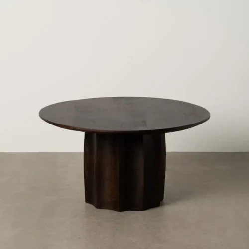 Table basse ronde bois de manguier brun Ixia 75 cm