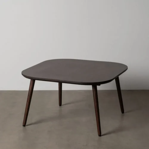 Table basse organique bois de manguier marron foncé Ixia 80 cm