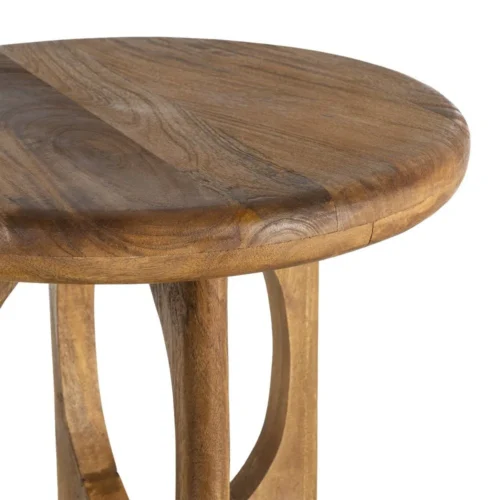Table basse ronde bois de manguier miel Ixia 55 cm — vue 4