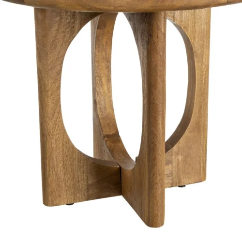 Table basse ronde bois de manguier miel Ixia 55 cm — vue 7