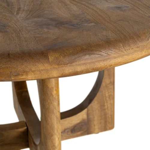 Table basse ronde bois de manguier miel Ixia 77 cm — vue 5