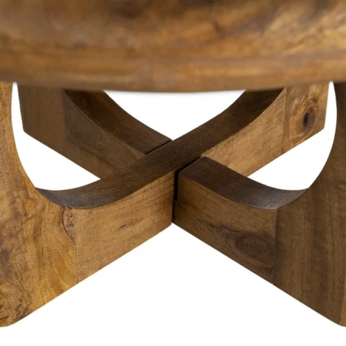 Table basse ronde bois de manguier miel Ixia 77 cm — vue 6