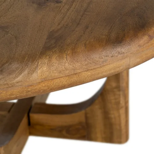 Table basse ronde bois de manguier miel Ixia 77 cm — vue 7