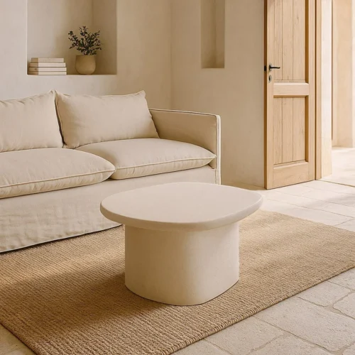 Table basse carrée laquée blanche Ixia 60 cm