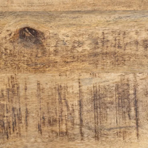 Table basse ronde plateau en lattes de bois massif et métal noir Ixia 80 x 45 cm — vue 5
