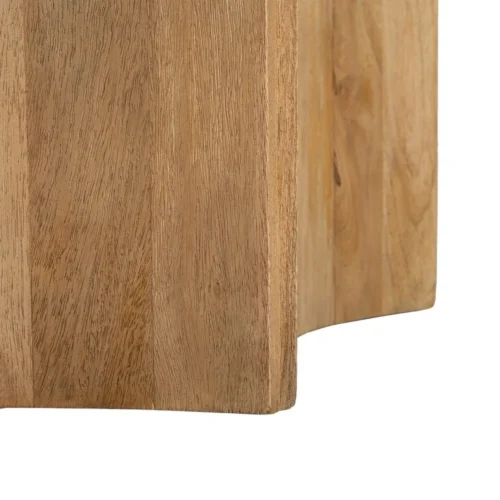 Table basse ronde plateau marbre vert bois de manguier Ixia 97 cm — vue 7