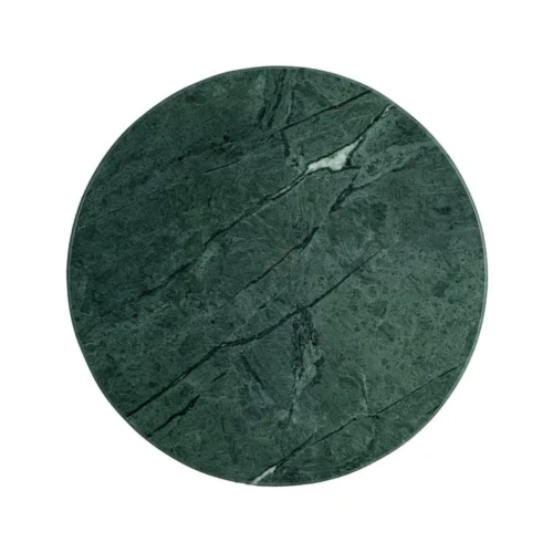 Table basse ronde plateau marbre vert bois de manguier Ixia 97 cm — vue 8