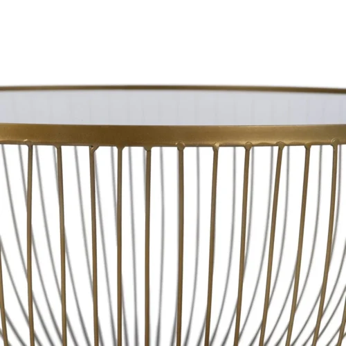 Table basse ronde plateau verre doré Ixia 75 cm — vue 4