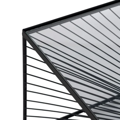 Table basse carrée plateau verre noir Ixia 80 cm — vue 3