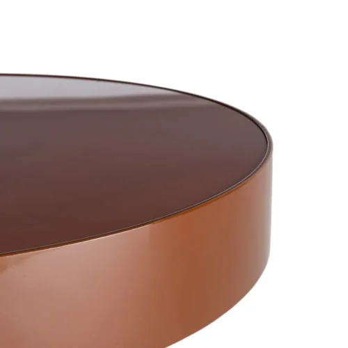 Table basse ronde plateau verre rouge brique Ixia 80 cm — vue 3